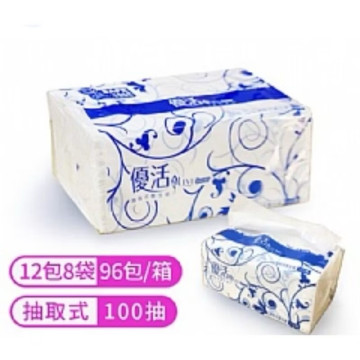 優活 抽取式衛生紙 (100抽96包)
